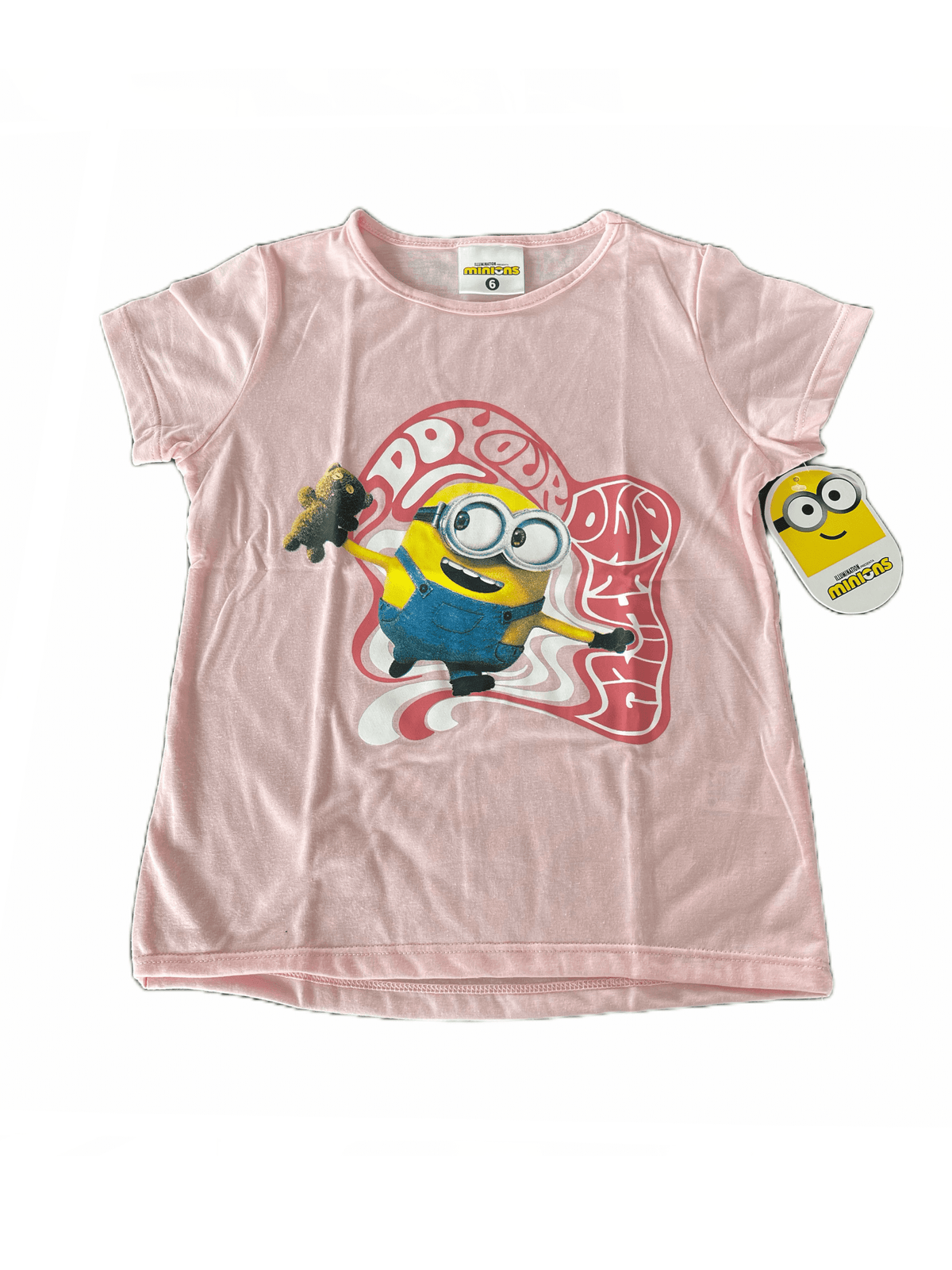 Camiseta básica Minions infantil Rosa