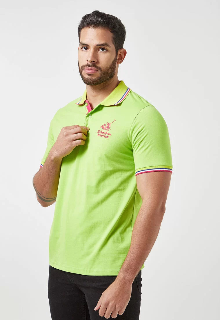 Polo para hombre Verde Limón Magenta Royal County of Berkshire Polo Club 70431