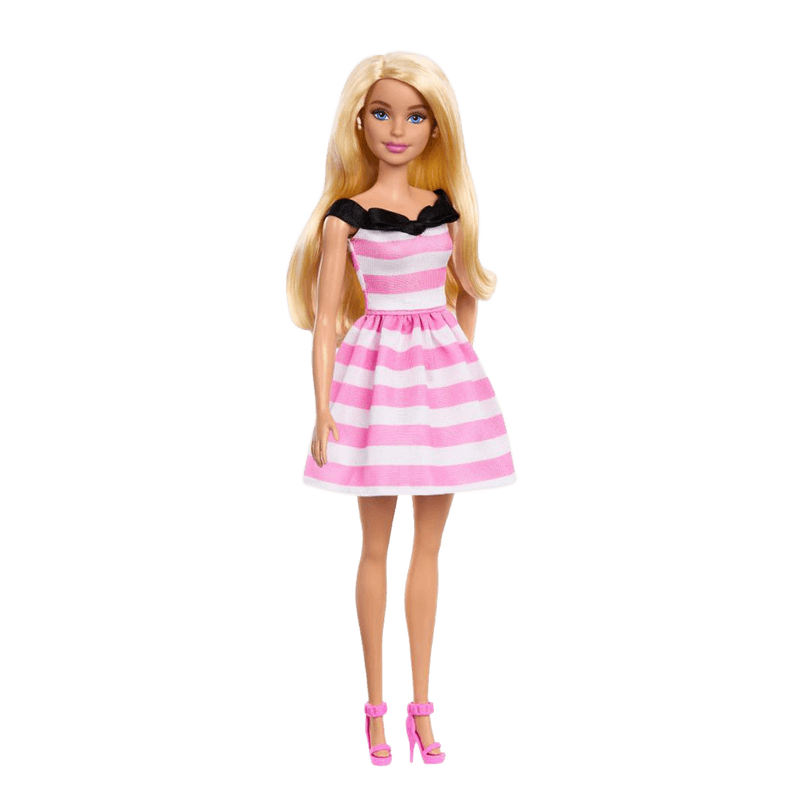 Muñeca Aniversario con Vestido Blanco y Rosa - Barbie