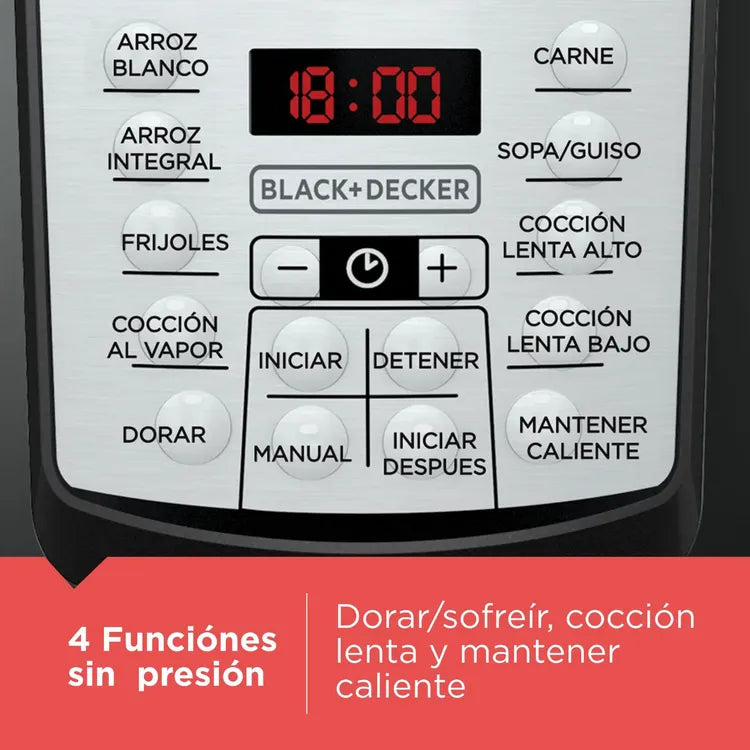 Olla Multifuncional 5,7 Litros Negro PR100B - BLACK+DECKER