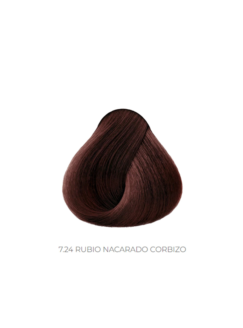 Tinte para el cabello Kuul tono 7.24 Rubio Nacarado Cobrizo 90ml