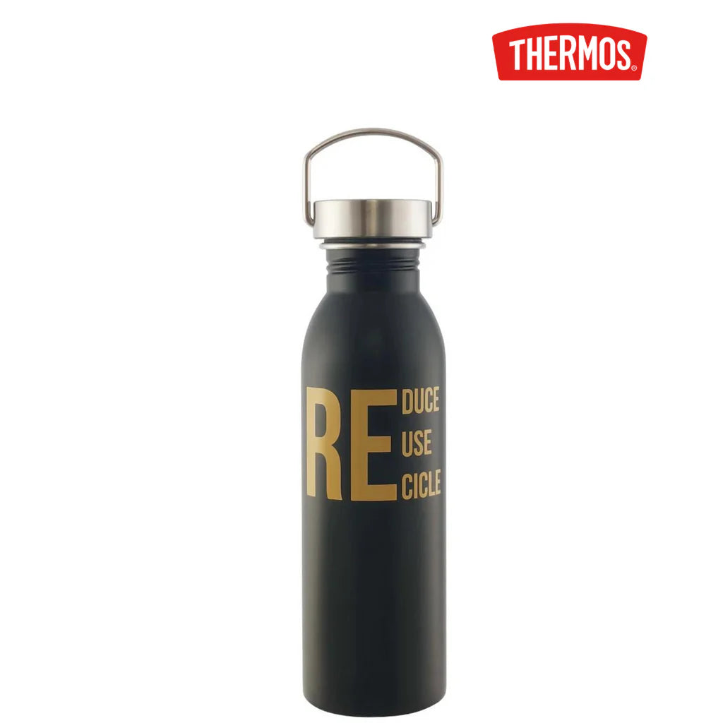 Botella de hidratación en acero inoxidable 700ml negra Thermocafé By Thermos