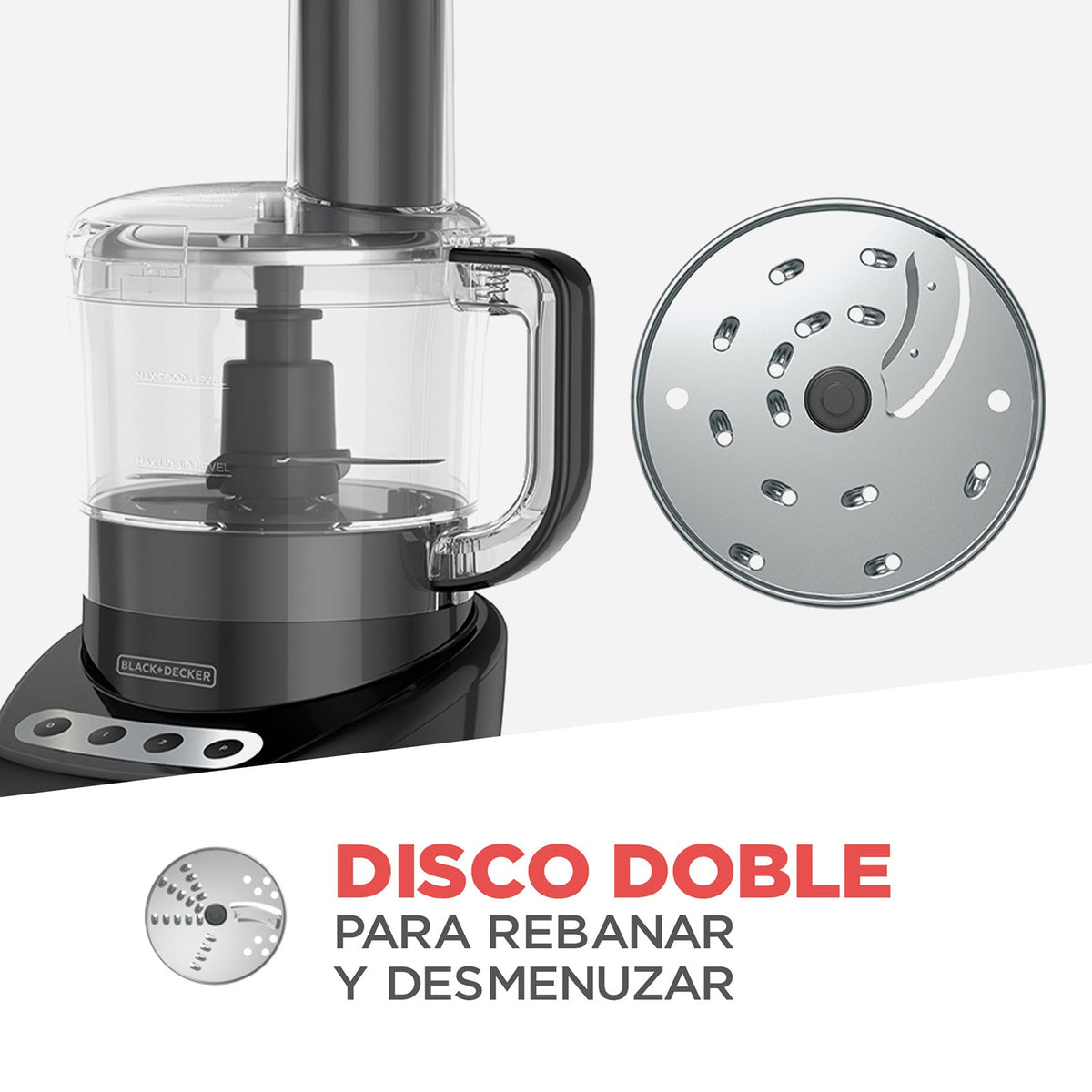 Procesador de Alimentos Black+Decker 8 Tazas, Negro FP4200B-LA - Saldos A Huevo