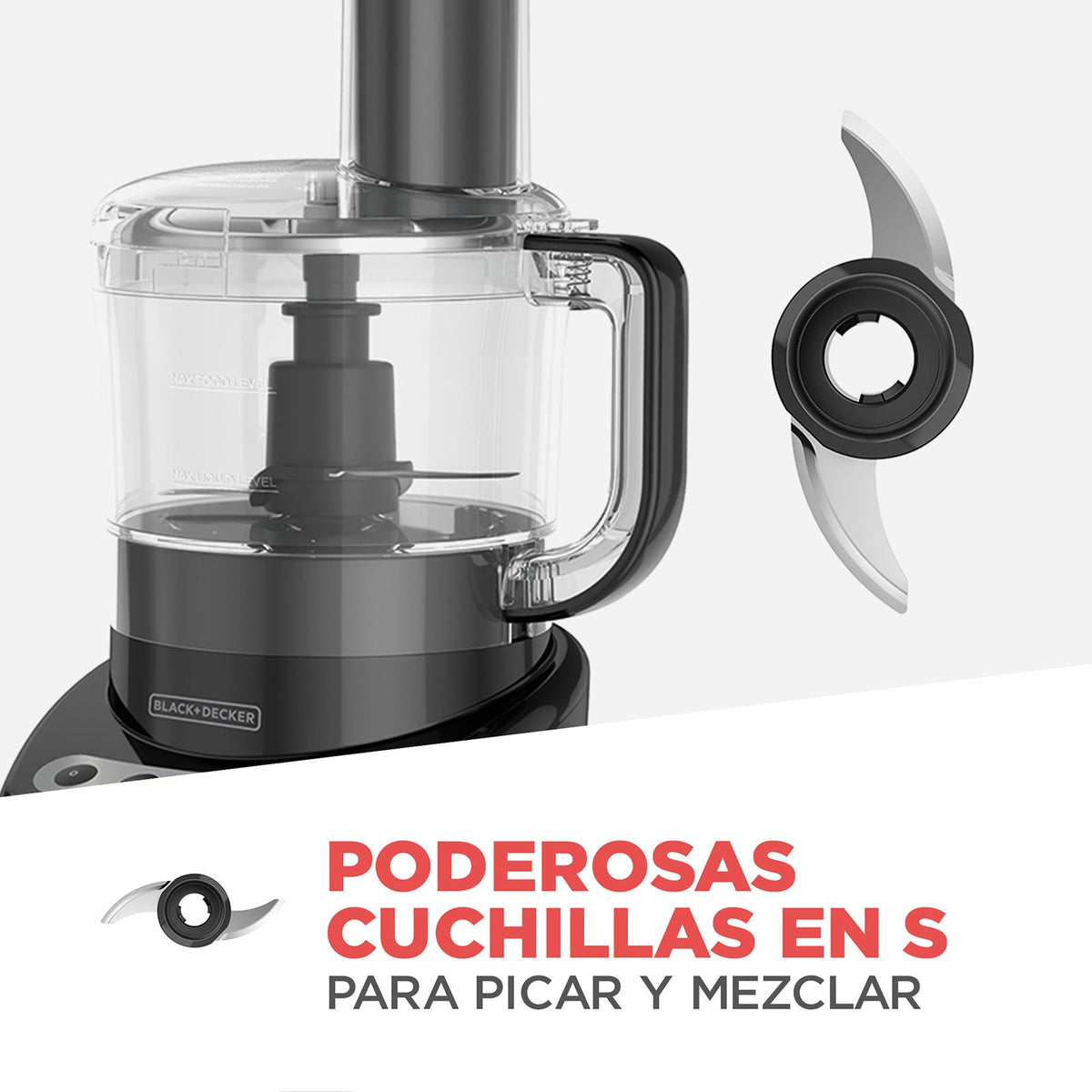 Procesador de Alimentos Black+Decker 8 Tazas, Negro FP4200B-LA - Saldos A Huevo